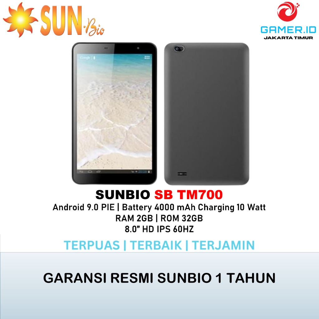 Tablet Android SUNBIO SB-TM700 [2GB/32GB] Garansi 1 Tahun Layar 8 Inch IPS Kamera 5MP+Flash Baterai 