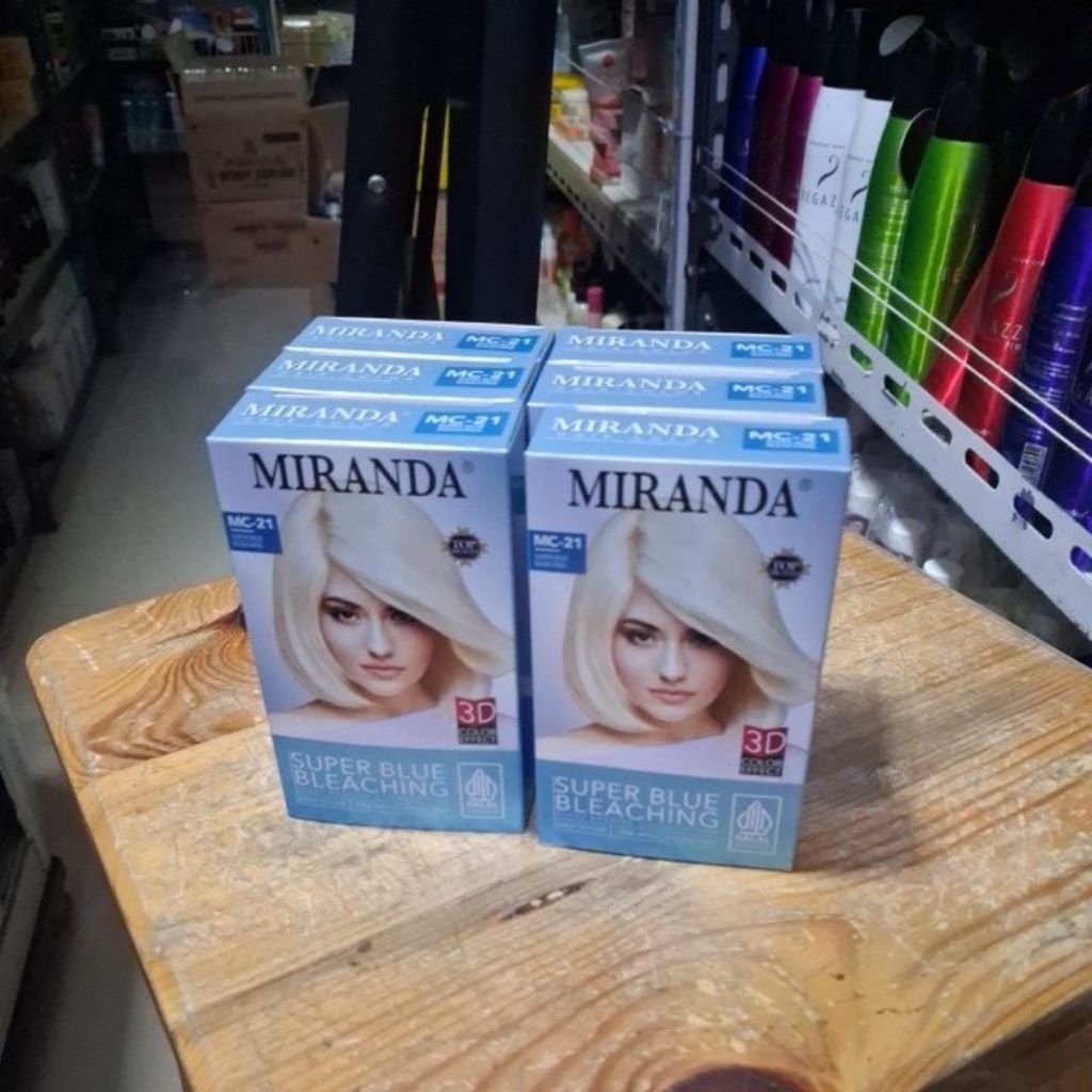 PAKET 6 PCS  MIRANDA PEWARNA RAMBUT MC21 BLUE BLEACHING