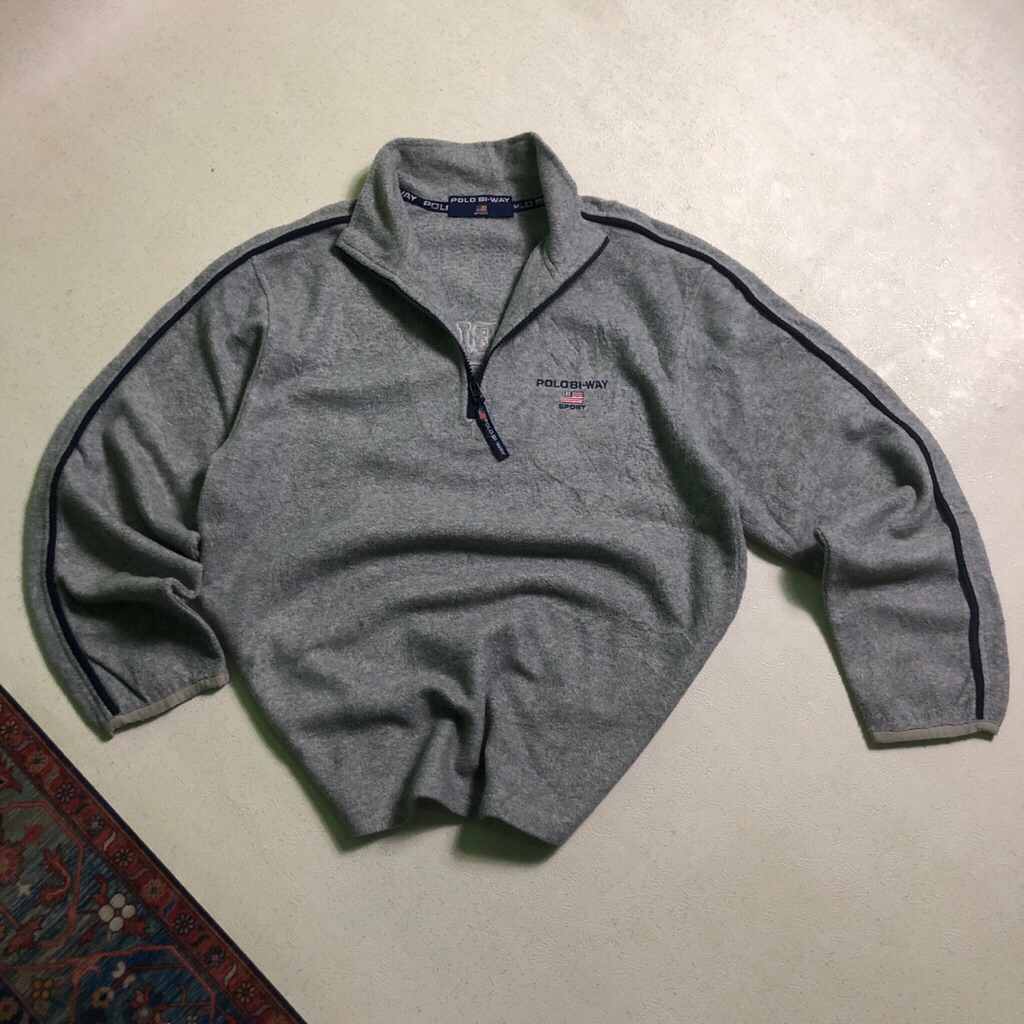 VINTAGE POLO BI-WAY SPORT U.S.A FLEECE HALF ZIP JACKET SIZE M / LIKE NEW