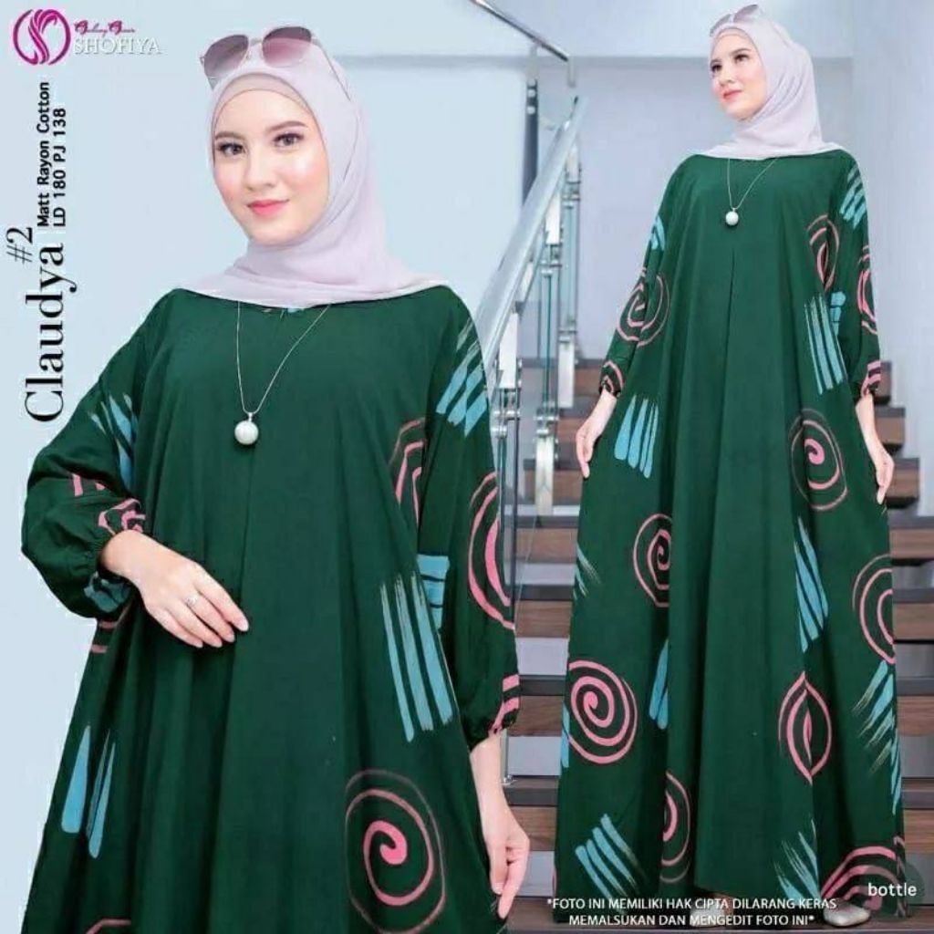 Kaftan Terbaru Motif Claudia Rayon Premium Jumbo Busui