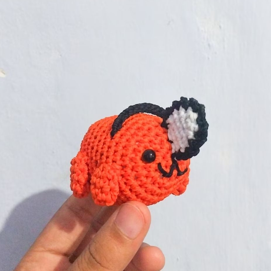 Pochita | Gantungan kunci Pochita | Rajutan | Gantungan kunci