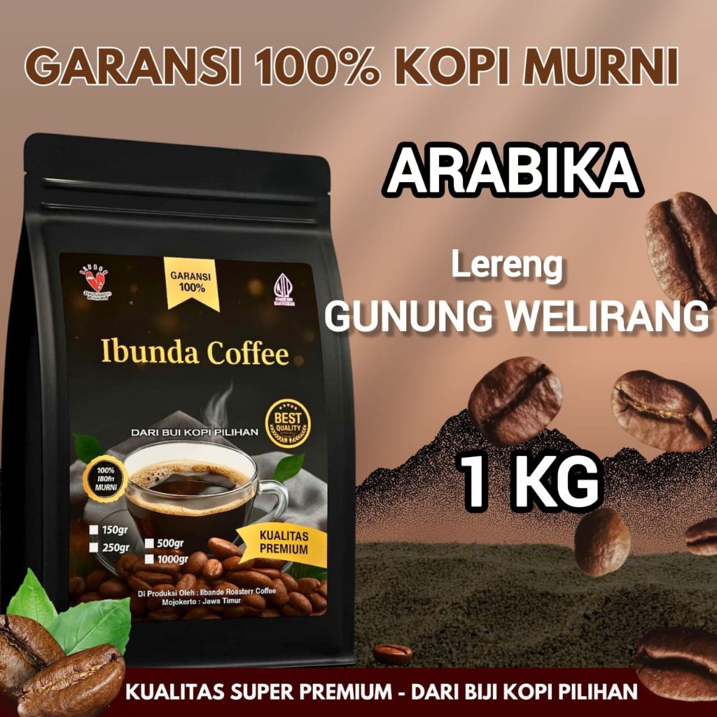 Ibunda Coffee - Biji Kopi Bubuk Arabika Gugung Welirang Murni Kualitas Terbaik - Kopi Arabica Lereng