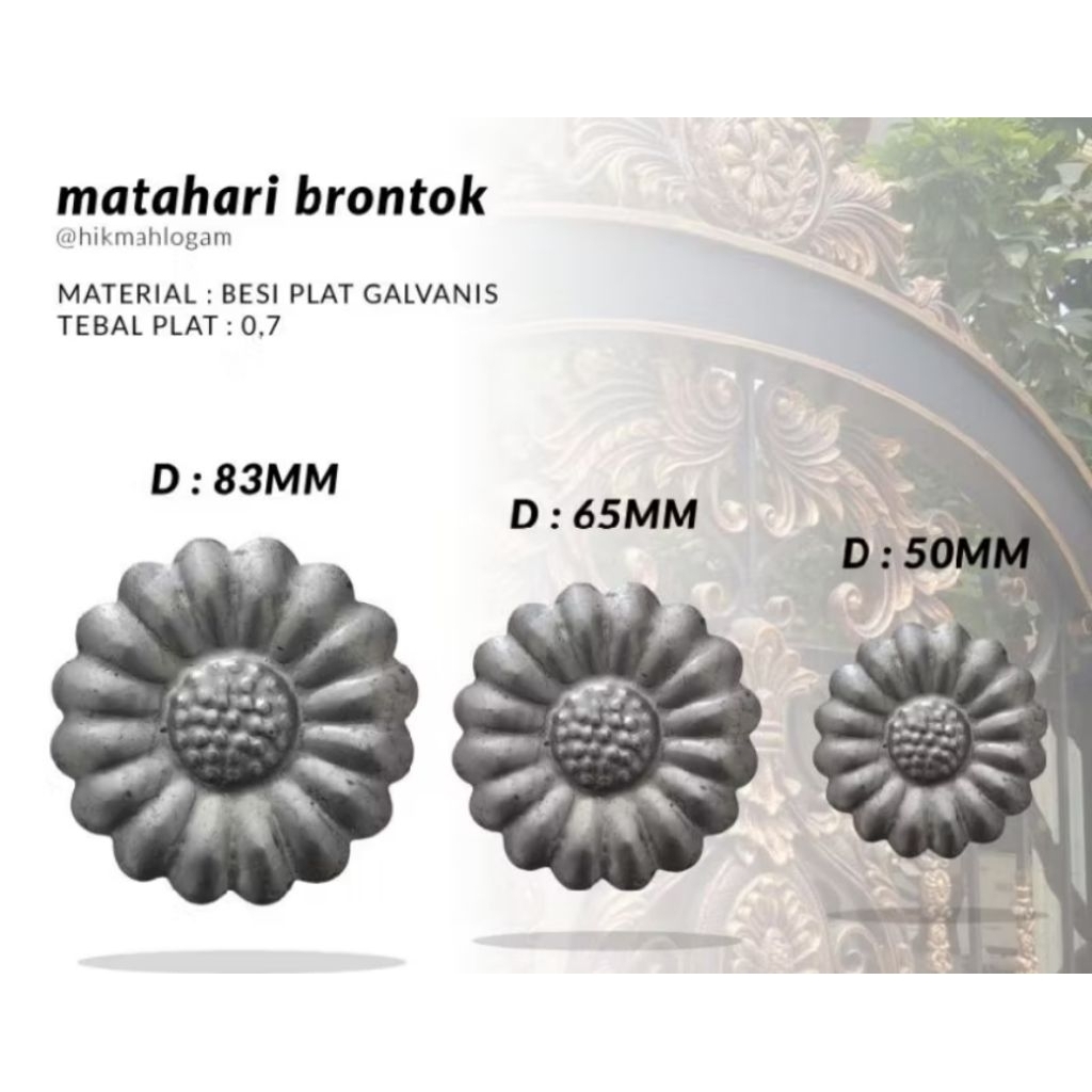 ornamen pager besi matahari brontok