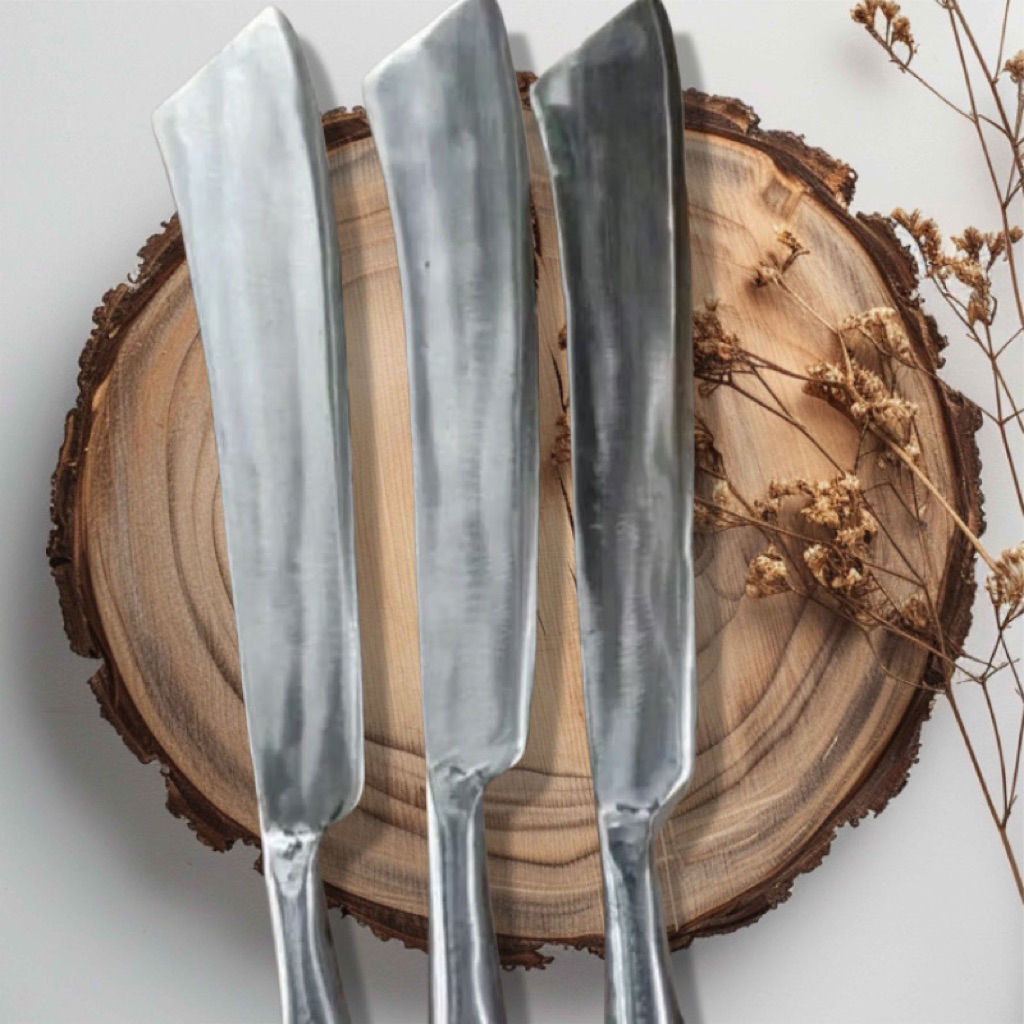 Pisau dapur finishing halus baja asli pande jawa