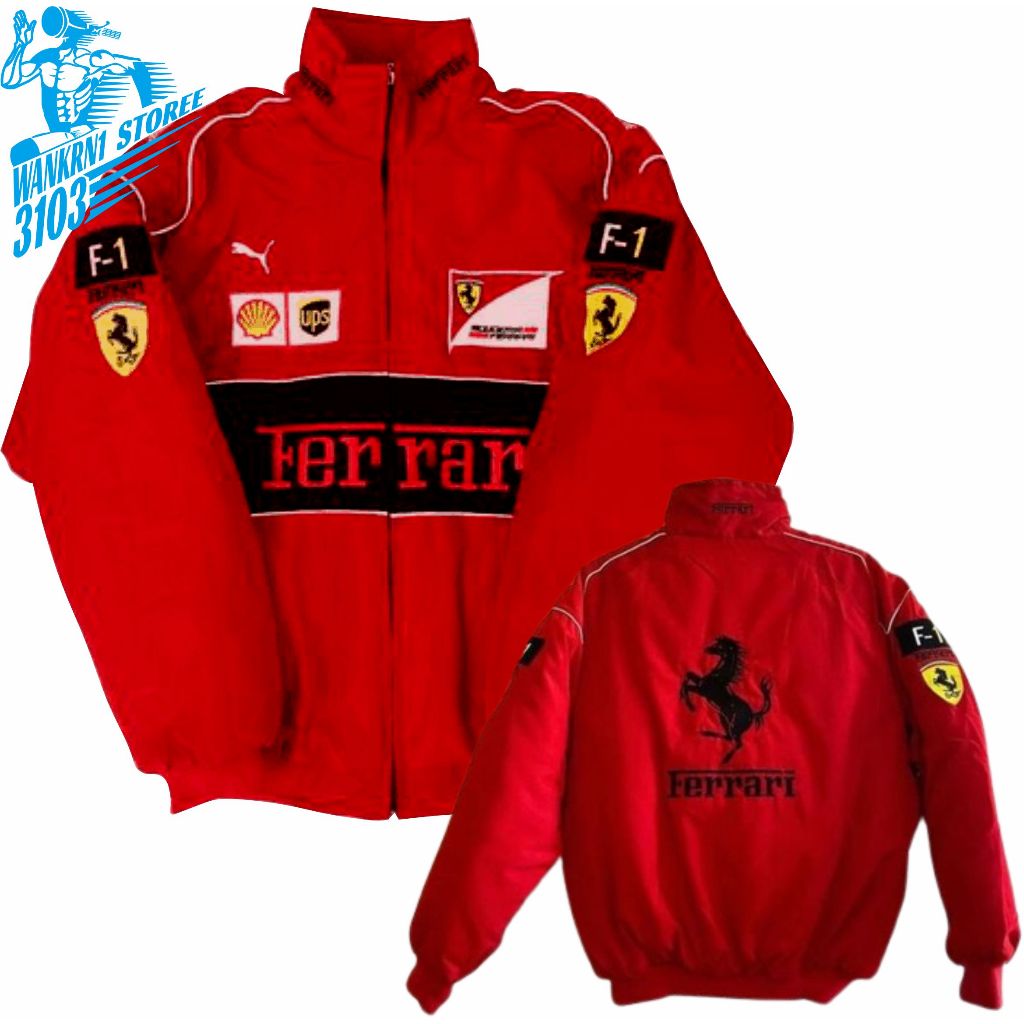 WanKrn Jaket NascarVintage F1 Racing Red Series