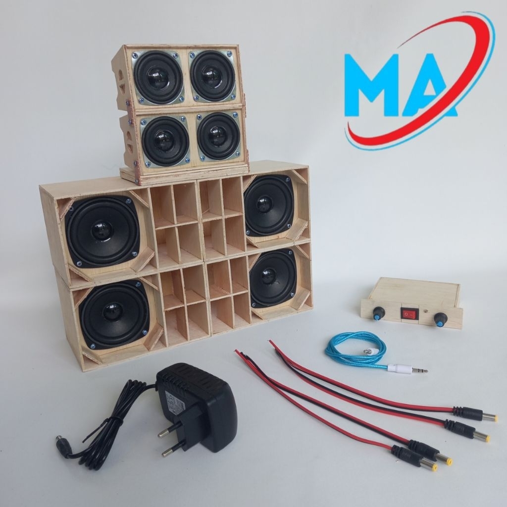 (4SUB BOSTER) (2 MIDEL LINE ARRAY)  (POWER 12VOLT) PAKET ISTIMEWA SIAP BUNYI
