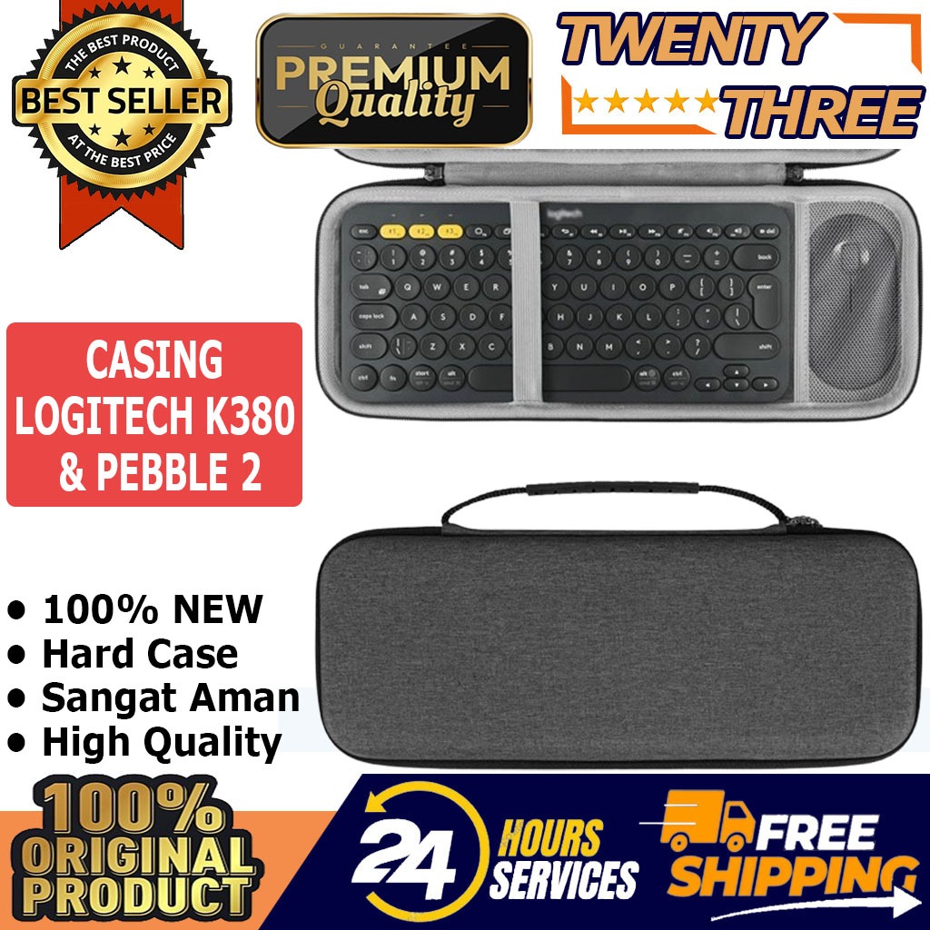 Case Tas Penyimpanan Casing Cover Pouch Pelindung Keyboard Logitech K380 & M350 Pebble 2 Mouse Combo