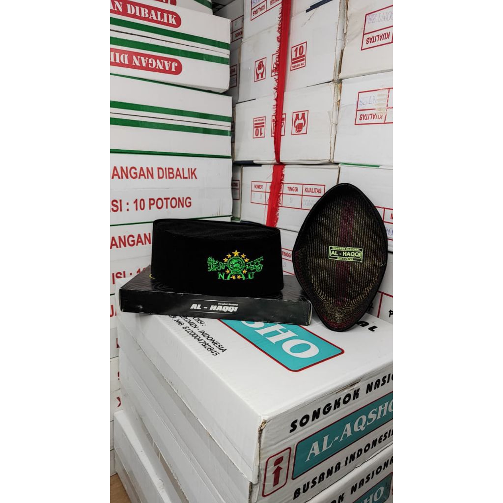 PECI SONGKOK MOTIF NU HIJAU MERAH PUTIH peci nasional santri