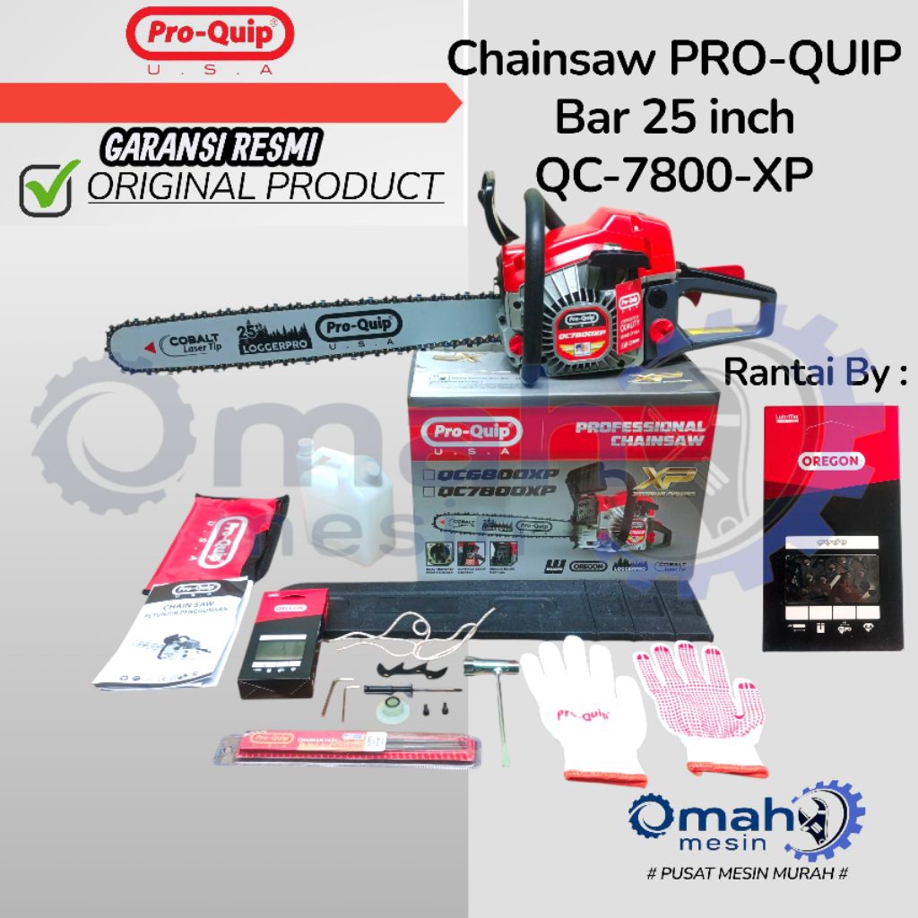 Mesin Senso 25 Inch Bar Baja Rantai OREGON PRO-QUIP QC7800XP / Chainsaw Mesin Gergaji Kayu 25 Inch B