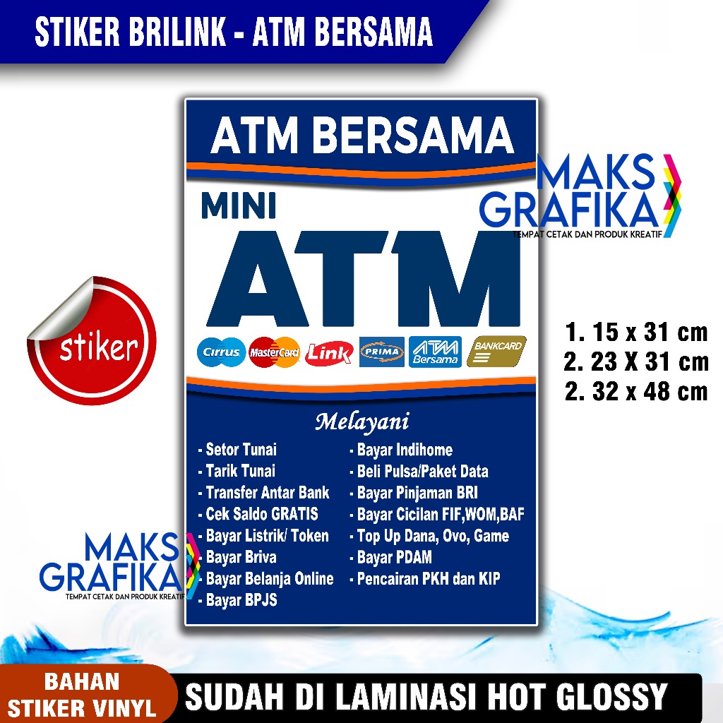 Stiker Brilink - Stiker ATM Bersama