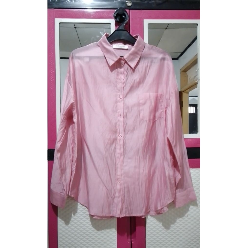 Atasan Blouse Polos Pink Wanita Lengan Panjang - Pribadi