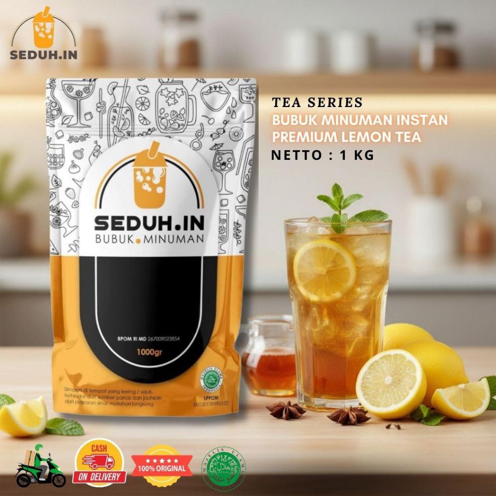 ADUK AJAH - Lemon tea plan tanpa gula 1 kg BUBUK MINUMAN PREMIUM