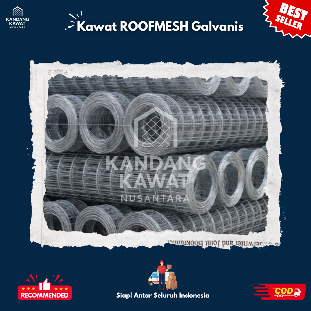 Kawat Ram Roofmesh Galvanis | Roofmesh Galvanis 1,2mm 1,8x30m Lubang 75x75mm