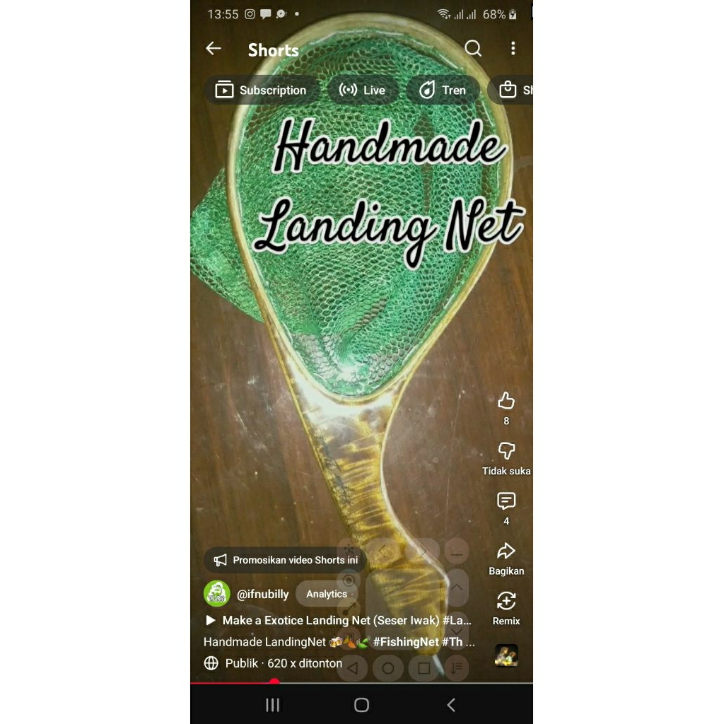 custom landing net (landed net)