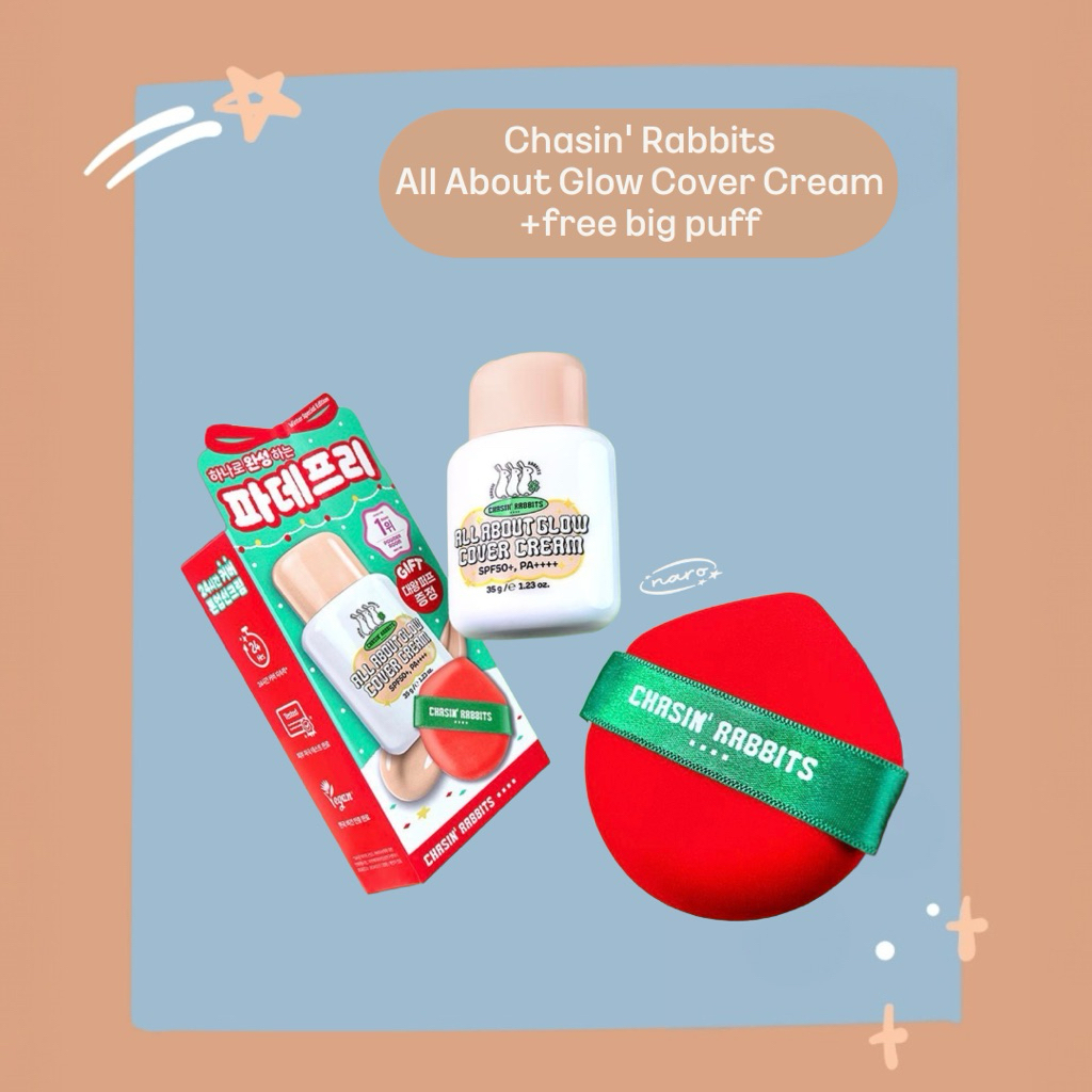 [NEW] Chasin’ Rabbits All About Glow Cover Cream (FREE Big Puff – Christmas Edition)