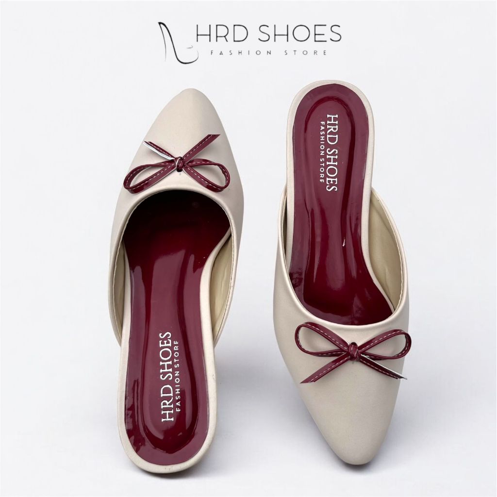 Heels Wanita Selop Pita 3 cm | Heels Mules Wanita 3 cm Selop Pita | hrd shoes