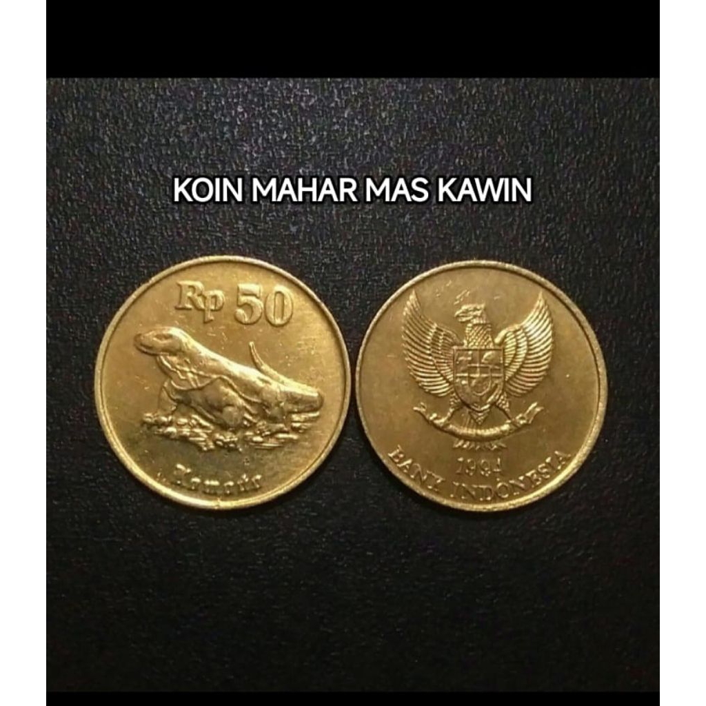ASLI koin 50 Rupiah Komodo Rp 50 tahun 1991-1998 koleksi uang logam coin Lama Antik Kuno Jadul