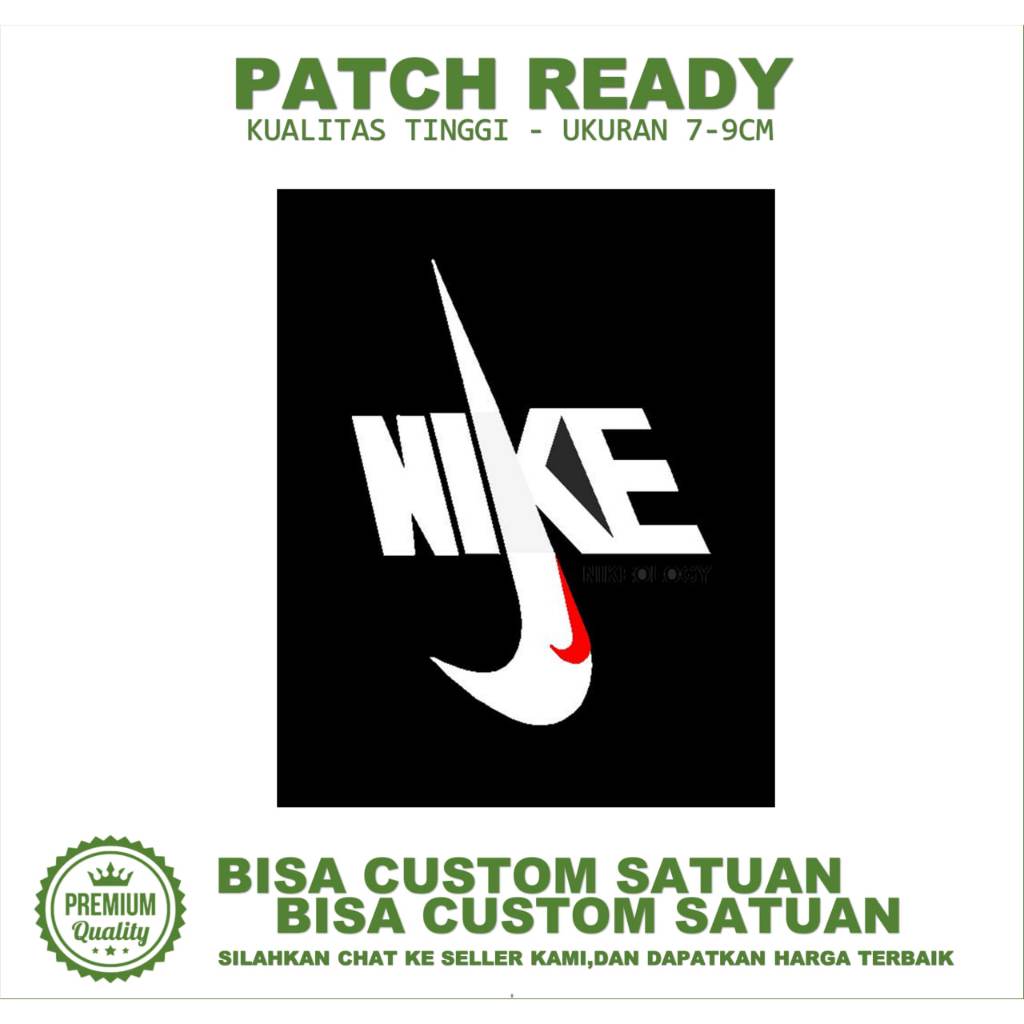 EMBLEM PATCH BORDIR GAMBAR LOGO NIKE EMBROIDERY TESTIMONI-BC