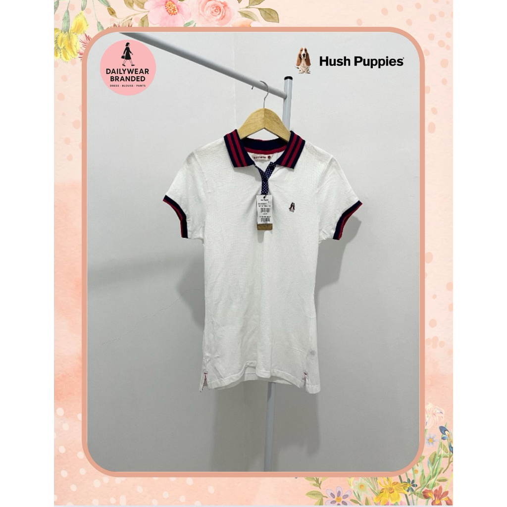 NEW HUSH PUPPIES ORIGINAL Polo Shirt Ladies in White Putih