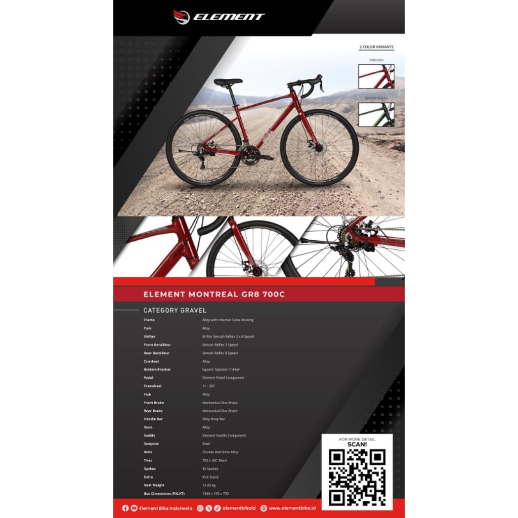 sepeda hybrid gravel Alloy element Montreal URB GR8