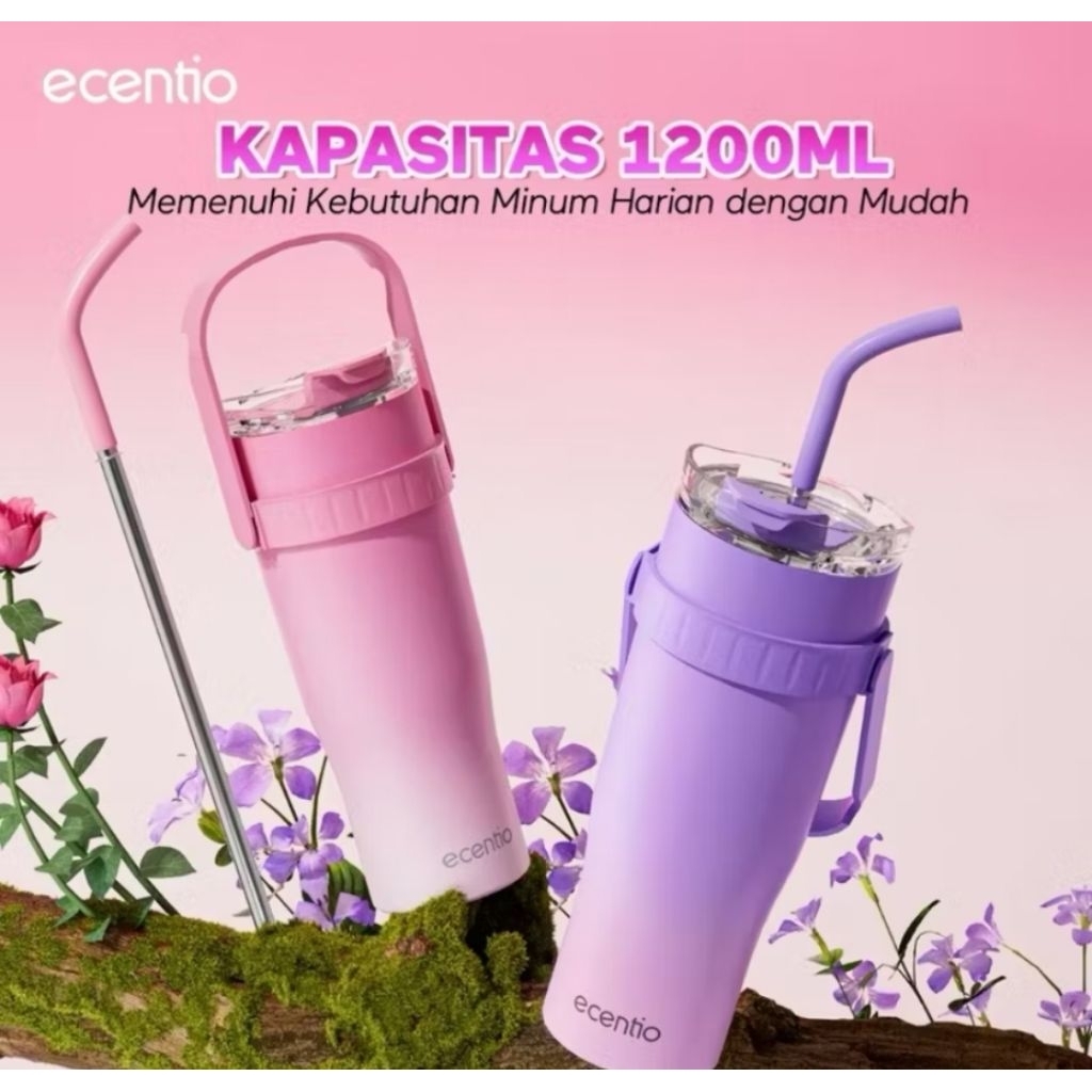 ECENTIO Tumbler 1200ml | Thermos Tumbler Termos Air Dingin Panas Esensio Botol Minum Stainless Steel