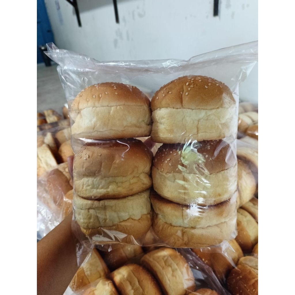 ROTI BURGER, BUN BURGER, EMPUK, BESAR ISI 6 PER PACK (KHUSUS PENGIRIMAN INSTANT ‼️)