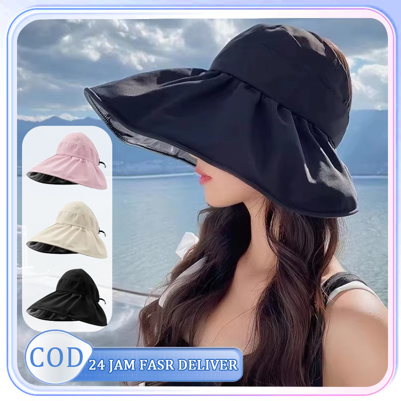 Topi Anti Uv Matahari Wanita Sun Visor Topi Wanita Topi Anti Uv Lipat Visor Topi Wanita