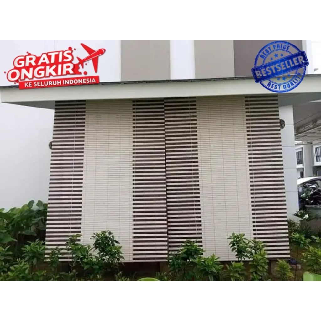 tirai pvc outdoor tahan panas dan air hujan bisa di lipat gulung otomatis