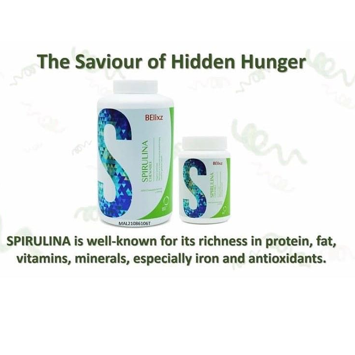 Spirulina Belixz Organik spirulina membantu memelihara kesehatan  Original 500 Tablet