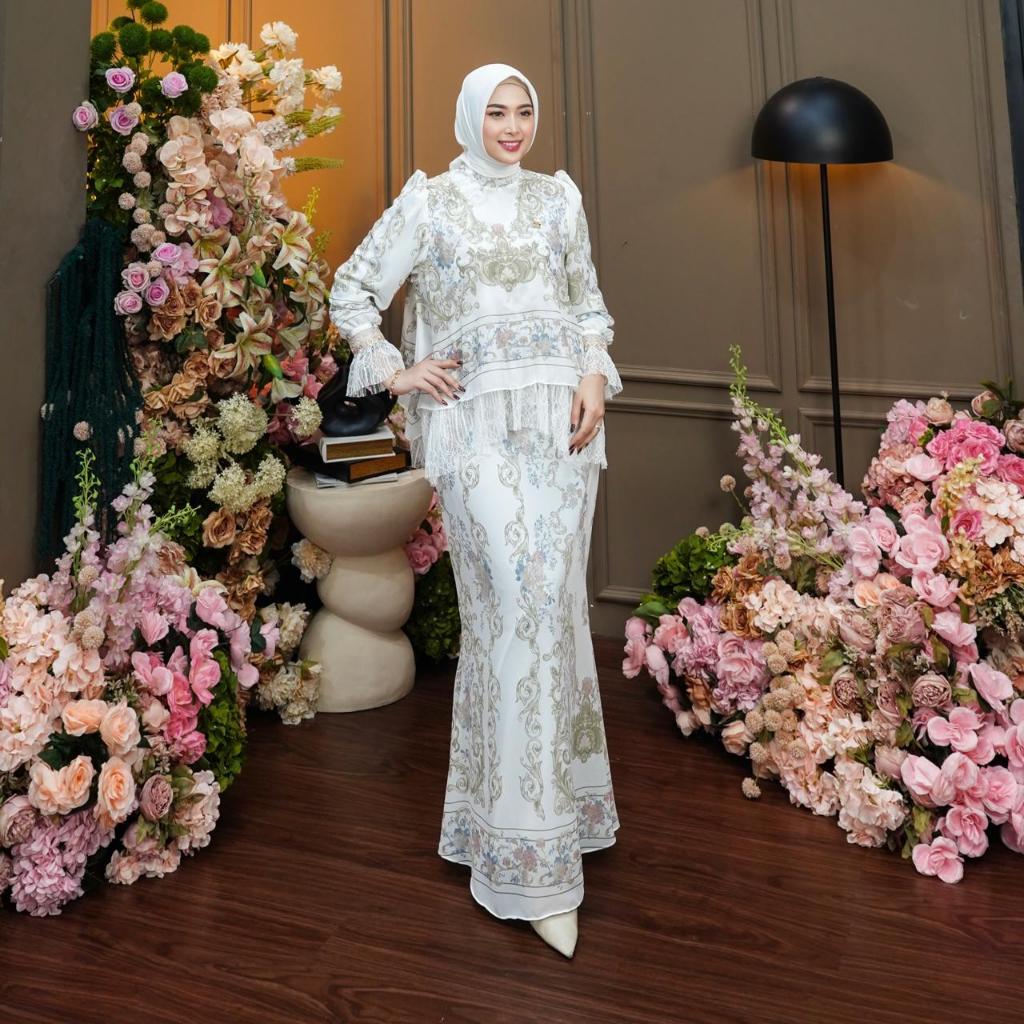 Dumma.id - One Set Pakaian Wanita Meika Set Skirt Ceruty Babydoll Mix Brukat Chantily Mix Renda Poly