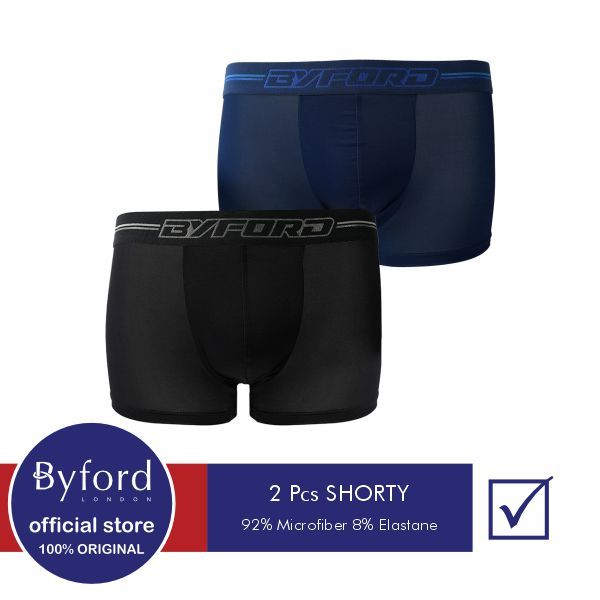 Byford Men Boxer Underwear Isi 2 pc Microfiber Mix Color - YBYB04S2FS