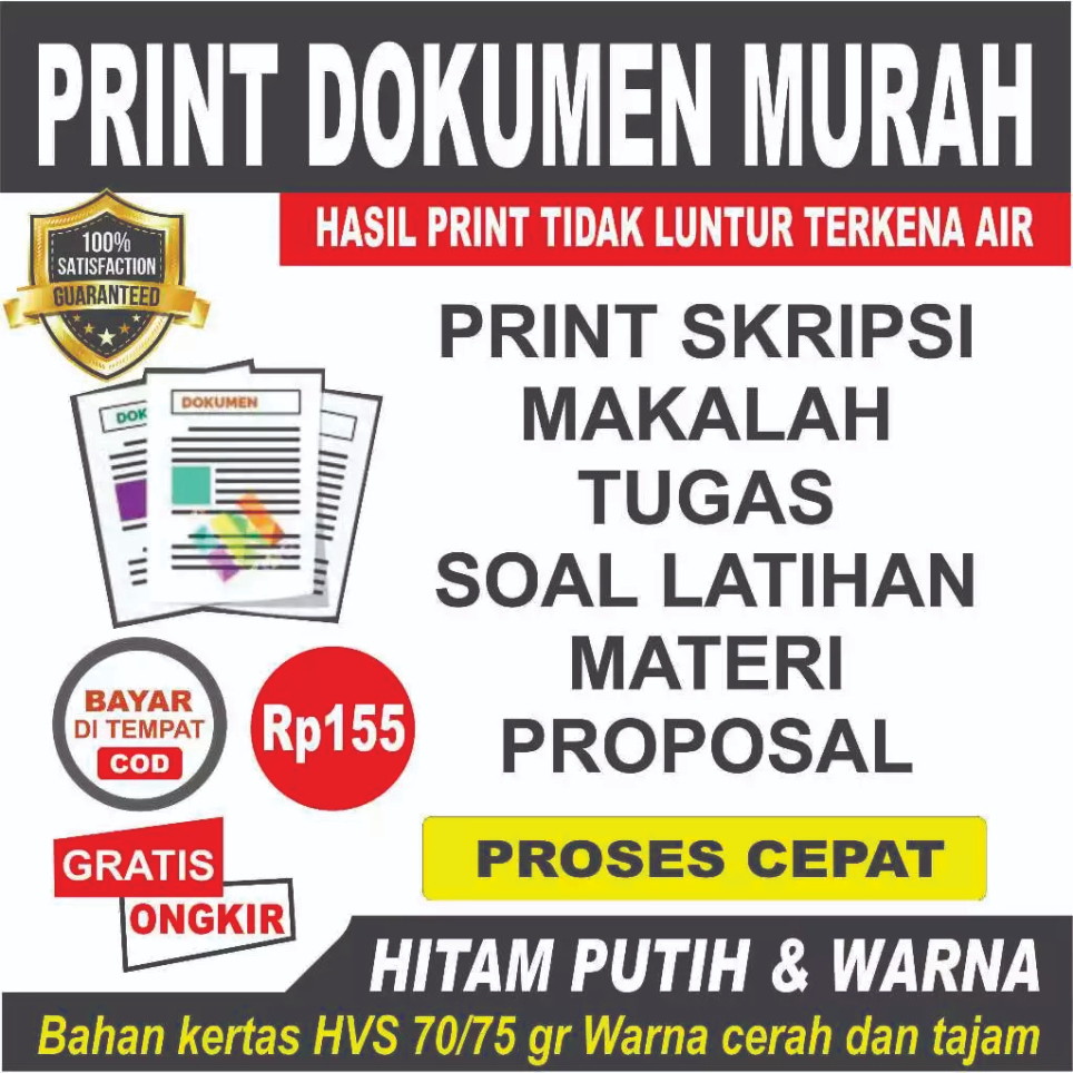 Jasa Print A4 warna F4 print cetak TerMurah Online hitam putih A5 berwarna fotocopy print buku
