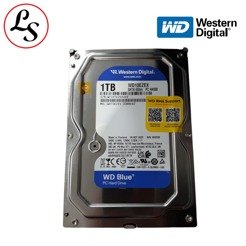 WESTERN DIGITAL HDD 1TB WD Blue 3,5 inch Harddisk Internal