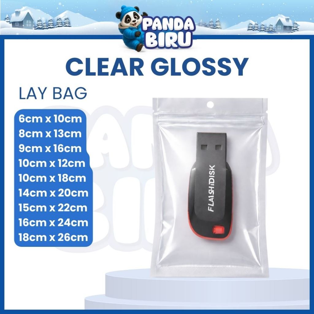 LAY BAG PLASTIK KLIP ZIPLOCK CLEAR GLOSSY TRANSPARAN | PLASTIK KEMASAN AKSESORIS SERBAGUNA