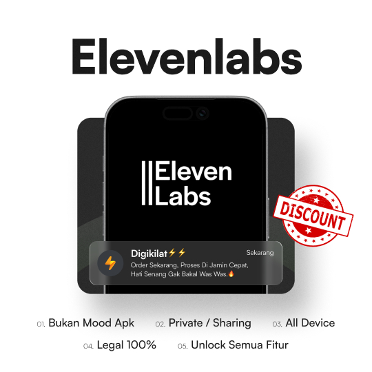 [STOCK TERBATAS] ElevenLabs Pro AI Voiceover - Akun Premium Text to Speech -Proses Cepat