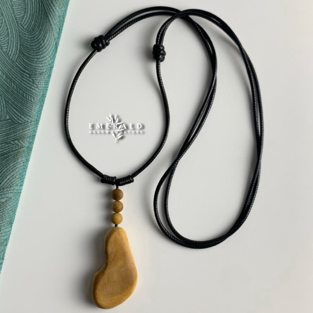 Kalung Pendant Kayu Cendana Asli - Pendant Kombinasi