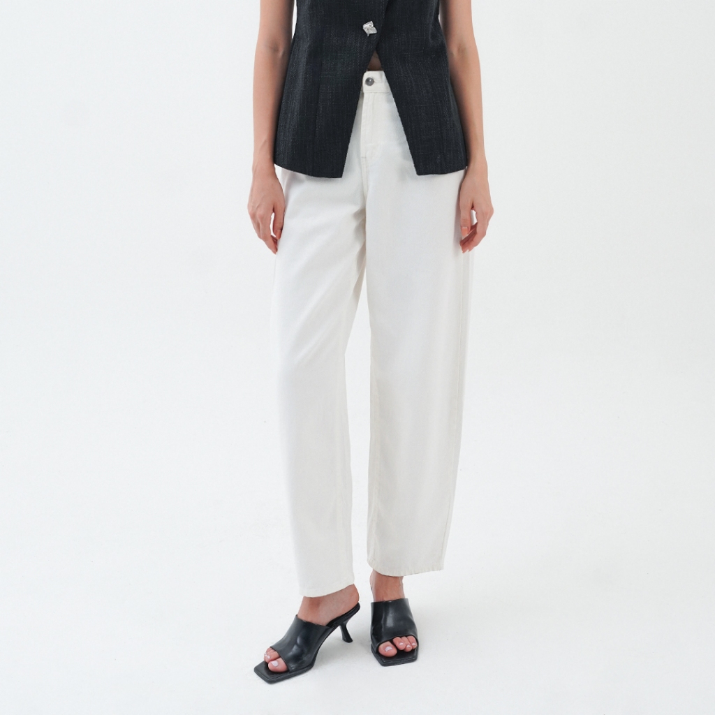 Mississippi X Wulan Guritno Nayara-Barell Jeans Atasan Wanita L03000172M Offwhite