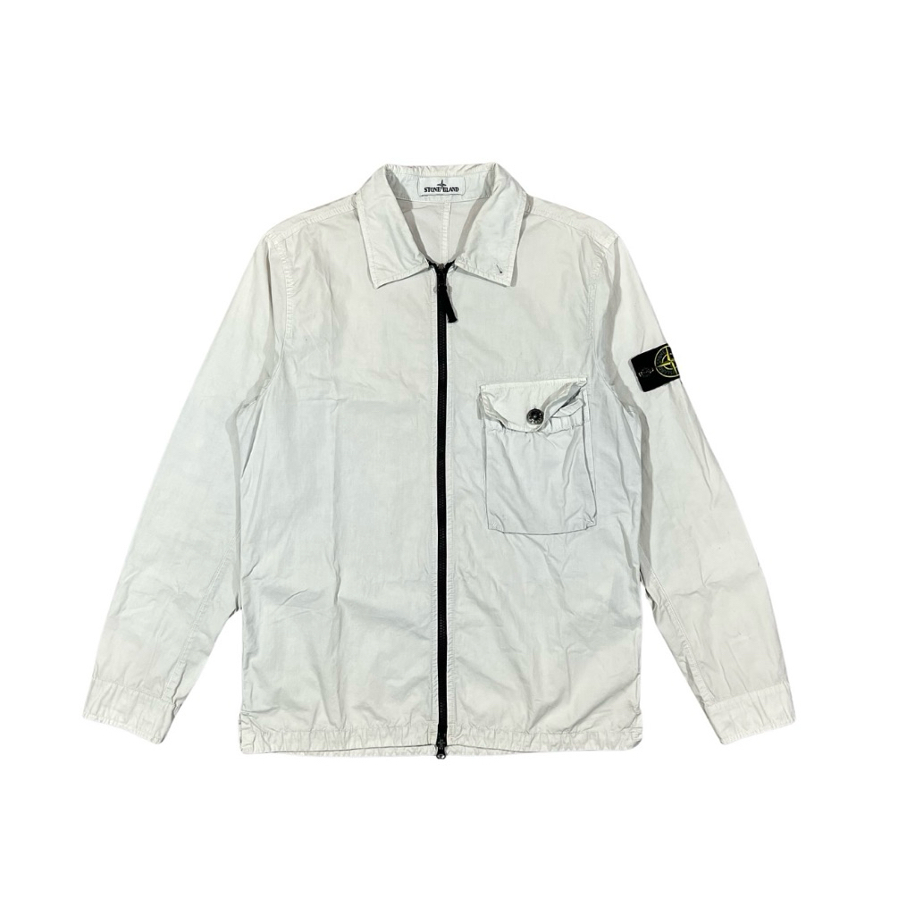STONE ISLAND OVERSHIRT SINGLE POCKET WHITE M