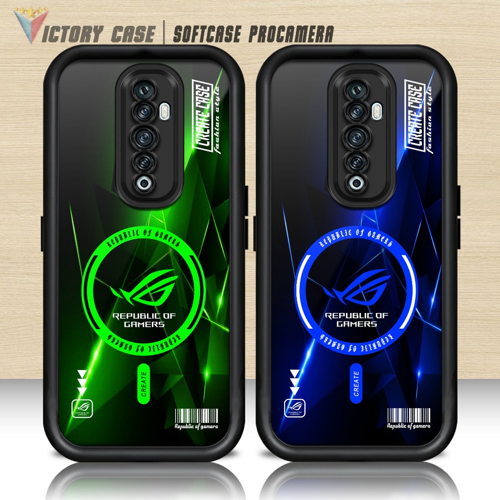 Softcase Glass kaca untuk OPPO RENO 2F RENO 2Z ROG5 Casing Handphone Case Procamera