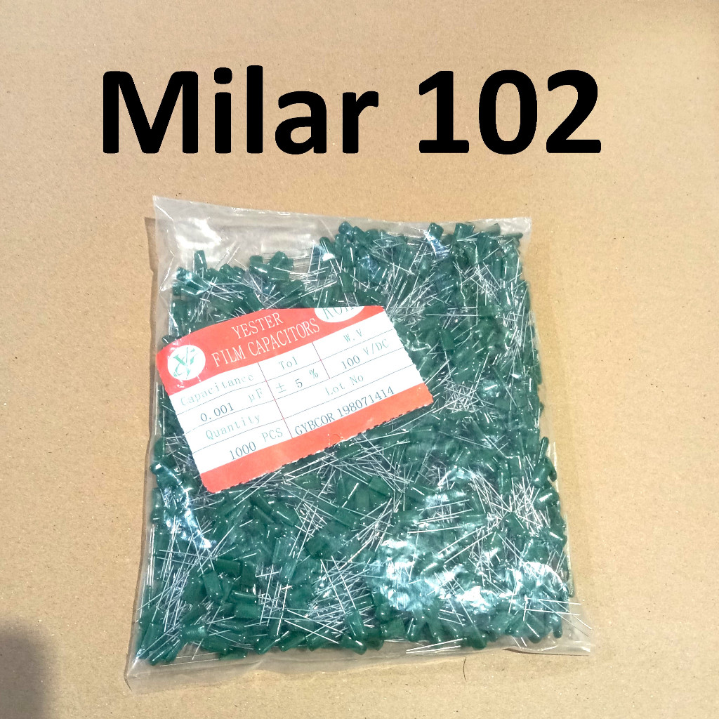 1000pcs Kapasitor Milar 102 1 n Capasitor Milar 1n