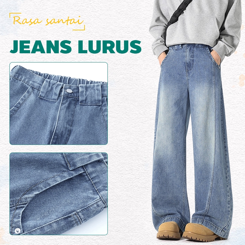 Celana pria jeans Loose Jeans Reguler - Celana Jeans Panjang Oversize Vintage
