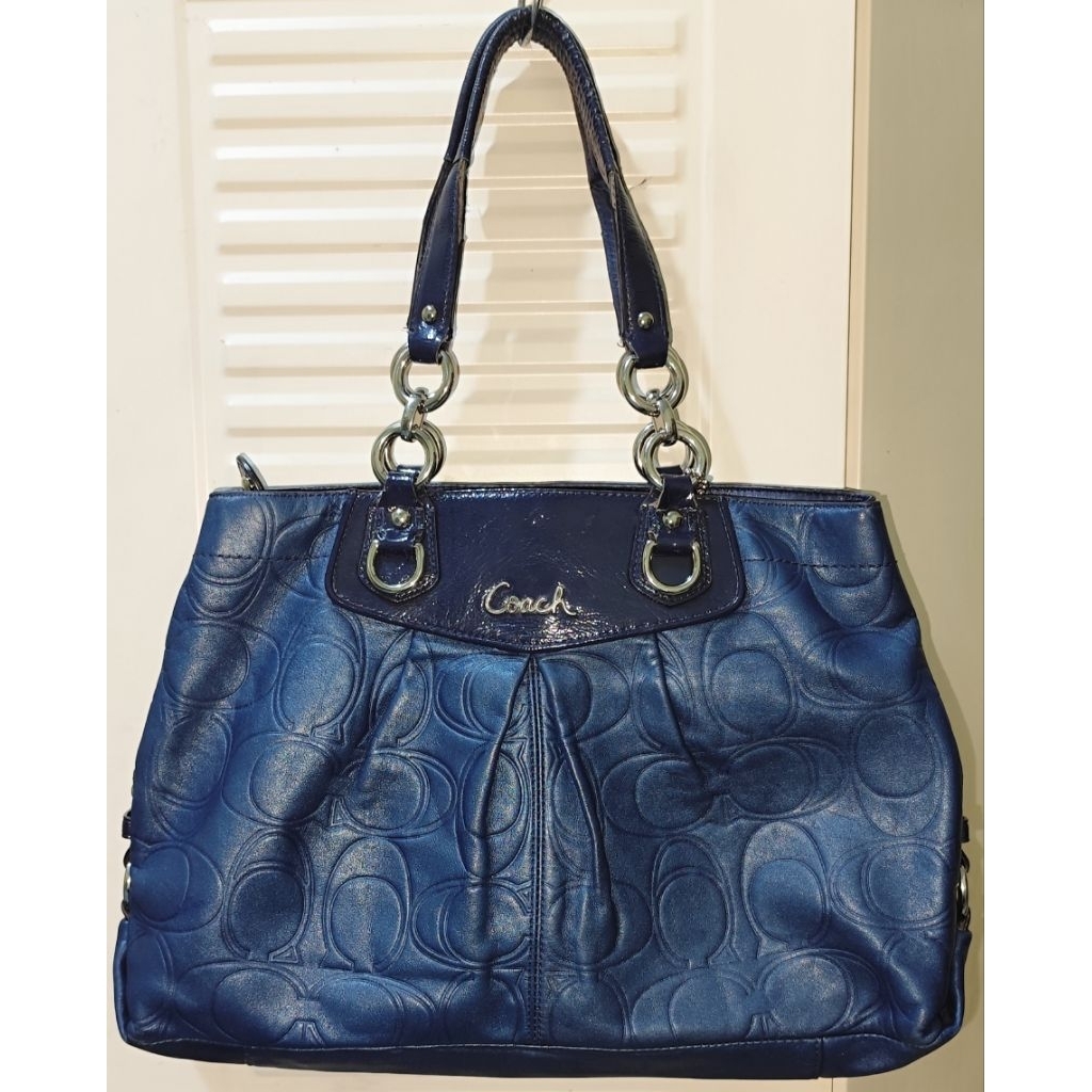 Tas Coach Signature Carly Navy Totebag Shoulderbag Preloved