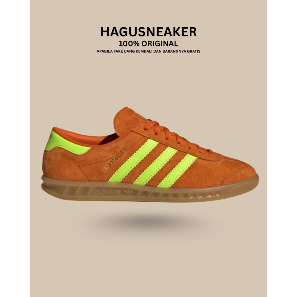 ADIDAS HAMBURG [ORANGE / GREEN] #IH5460 GARANSI 100% ORIGINAL