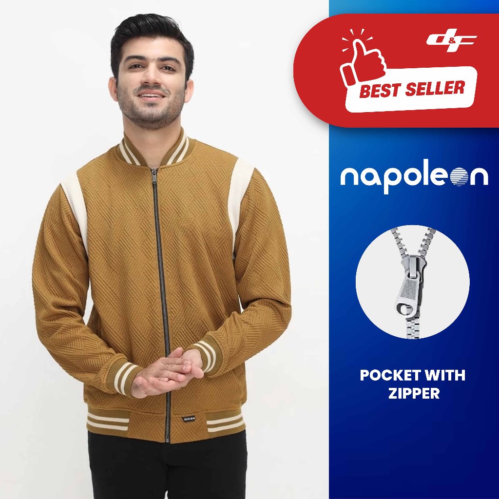 d&f Napoleon Jaket shoulder cut & sewn pria - Tobaco Cream