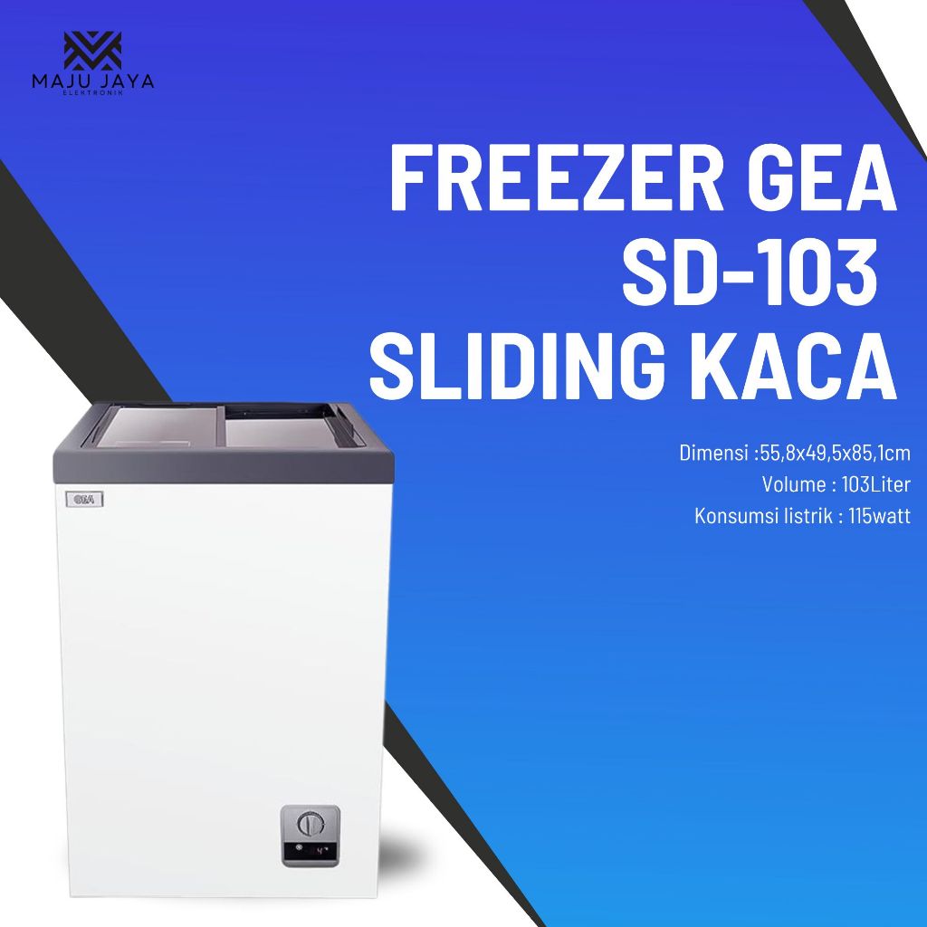 FREEZER GEA SD-103 SLIDING KACA KAPASITAS 100 LITER FREEZER GEA 103