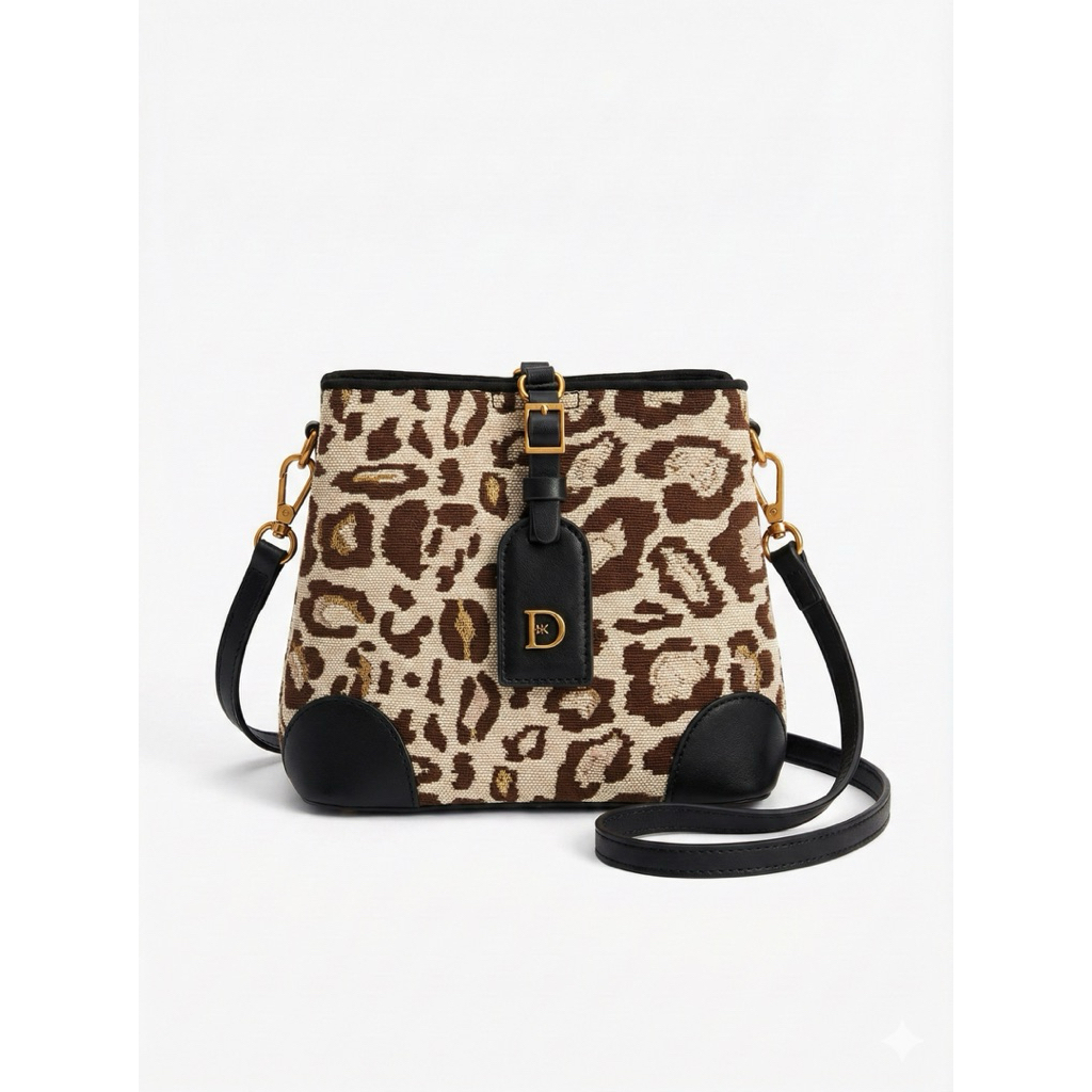 Tas Selempang Wanita Motif Leopard Preloved Jarang Pakai
