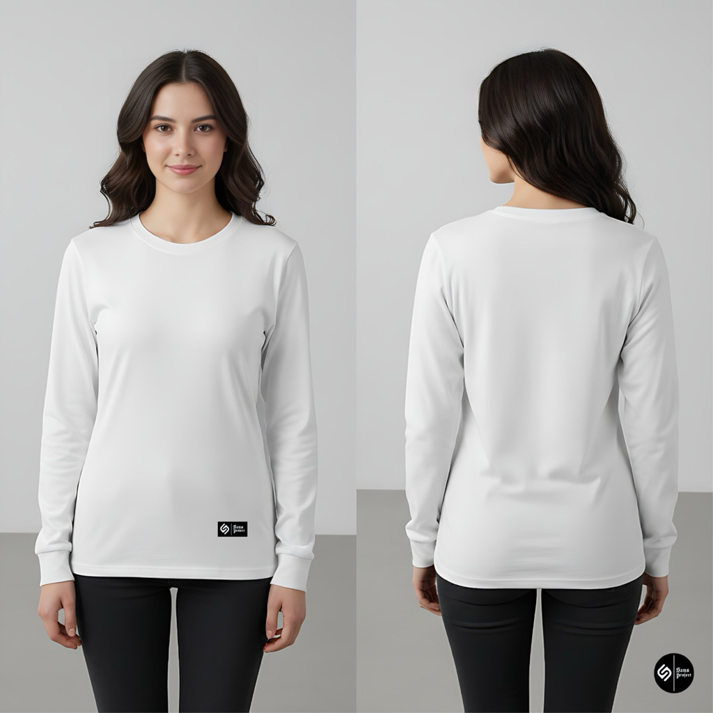 Kaos polos wanita lengan panjang kaos atasan baju polos lengan panjang wanita