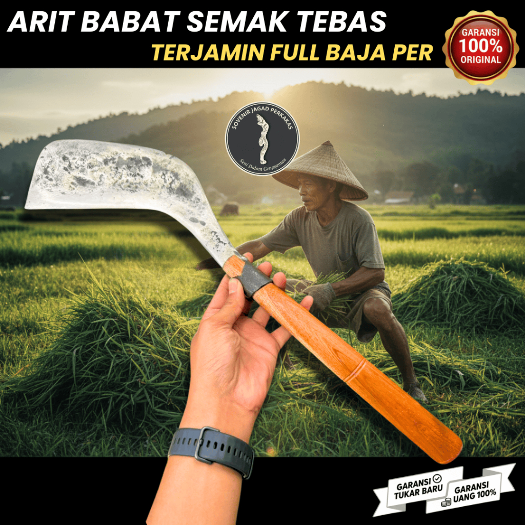 ARIT LEBAR BABAT | Baja Per Mobil | Arit Rumput Kebun Padi Semak Ladang Tani Tajam Siap Pakai