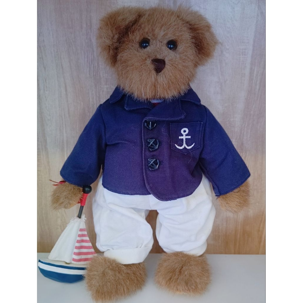 Boneka Vintage Teddy Bear Bearington Bears CAPTAIN #1411 Plush 14” Sailor Outfit /Sail Boat 2003