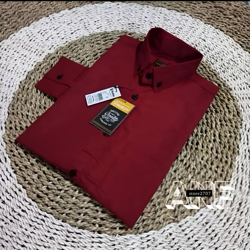 Kemeja Polos Pria Lengan Panjang Model Slimfit Baju Hem Lengan Tangan Panjang Cowok Dewasa Remaja